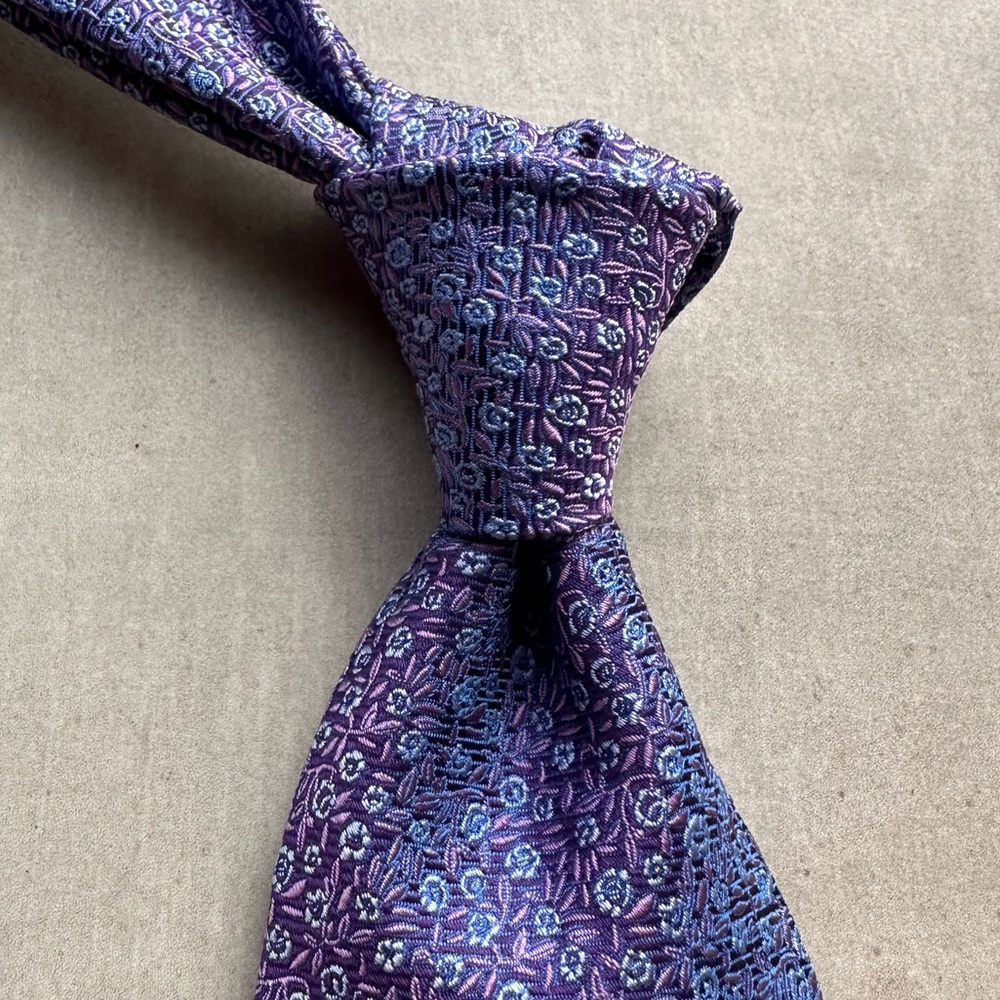 Thomas Pink Purple and Blue Patterned Tie